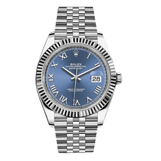 Rolx Datejust Blue Roman Numeral Men's Watch
