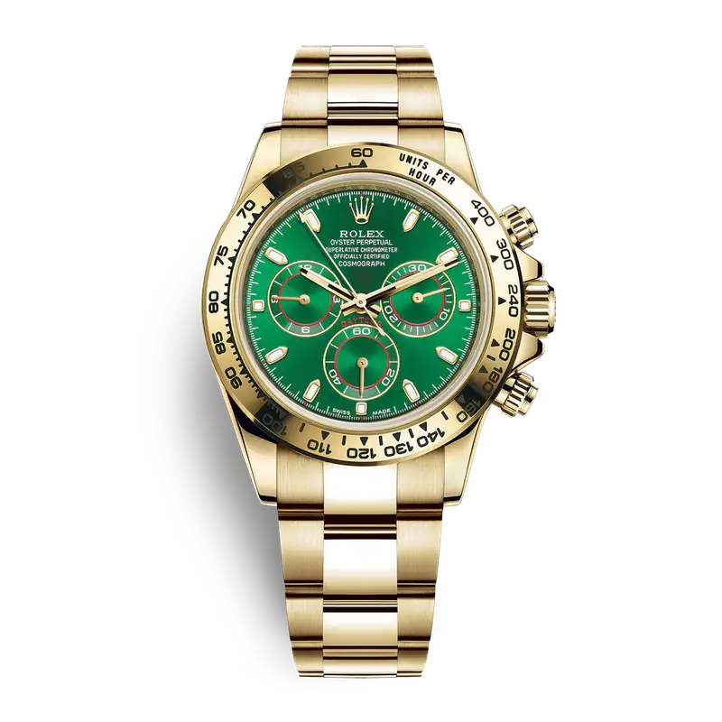 Rolx Green Yellow Gold Cosmograph Daytona Men's Wristwatch – Turkey Denim